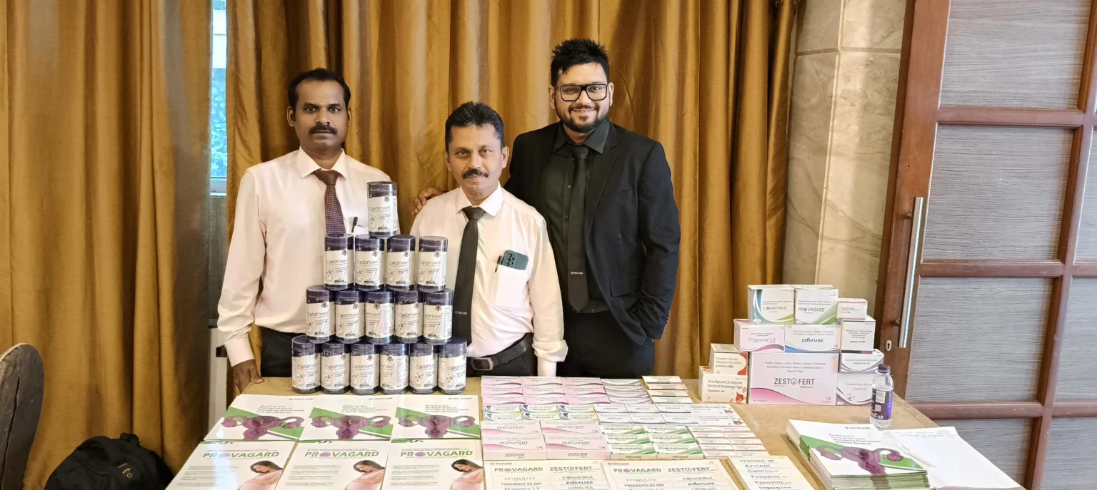 Our team with the range, at a medical meeting